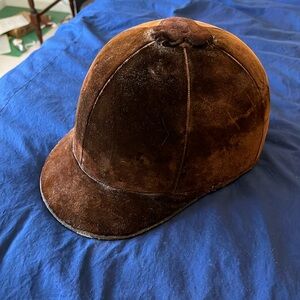 Vintage Brown Velvet Riding Helmet 1950’s